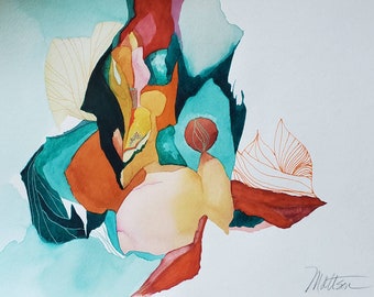 SUMMER SALE  Untethered Series " Sublimation" one of a kind original watercolor.