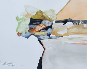 Southwest Series " Lichen Chronicles " one of a kind original watercolor.