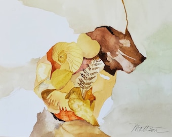 SALE Fall Series " Fossil Conglomeration" one of a kind original watercolor.