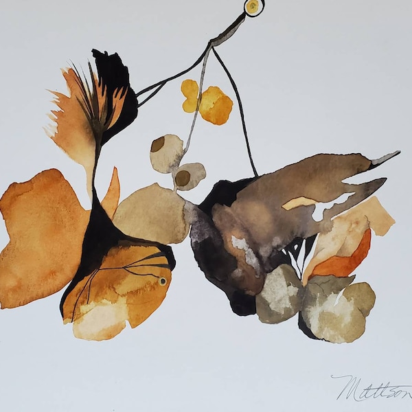Untethered Series " A Joyful Romp" one of a kind original watercolor.
