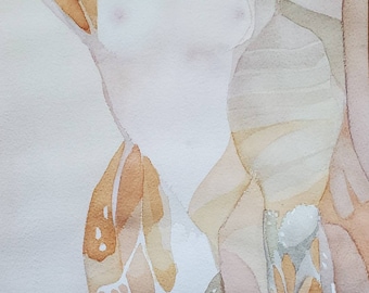 SALE  Emergence Series " Barely There" one of a kind original watercolor.