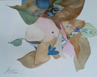 Untethered Series " Floating About" one of a kind original watercolor.