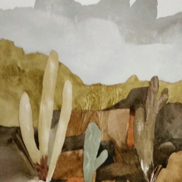 Southwest Series  " Fog in Santa Catalina Mountains"  Original, One of a Kind Watercolor