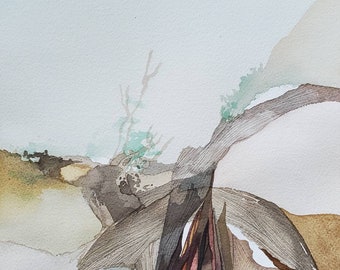 Southwest Series " Gnarled Utah Juniper Kind of Day" one of a kind original watercolor.