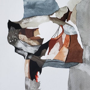 Feather Song Series " Through the Crevice" one of a kind original watercolor.