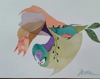 SALE   Untethered Series " Spring Fling" original one of a kind watercolor