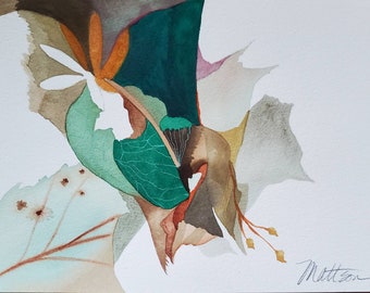 Fall Series " Emerging" one of a kind original watercolor.