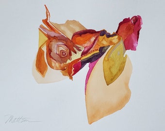 SALE  Untethered Series " Rosy Origins " one of a kind original watercolor.