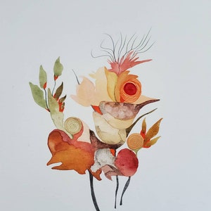SUMMER SALE Untethered Series. Fantastical Plant Life one of a kind original watercolor. image 1