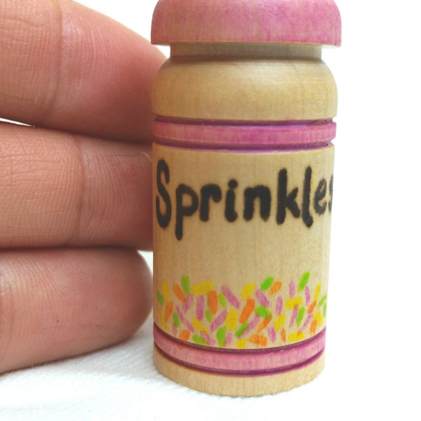 MADE TO ORDER, Wooden Sprinkle Shaker Toy, Wooden Sprinkles, Wooden Kitchen Toy // Play Food // Waldorf Toy Kitchen // Dramatic Play Props