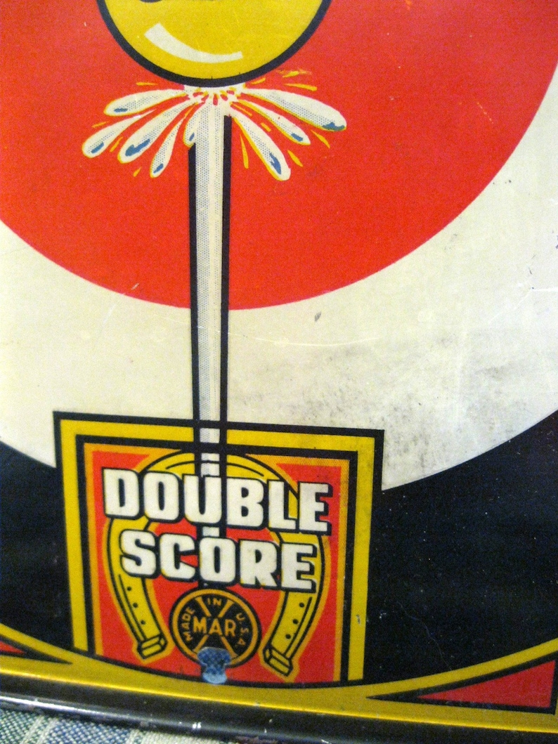 Made for Rubber Suction Darts C Marx U.S.A Lone Ranger Tin Target Toy Double Sided, 1938