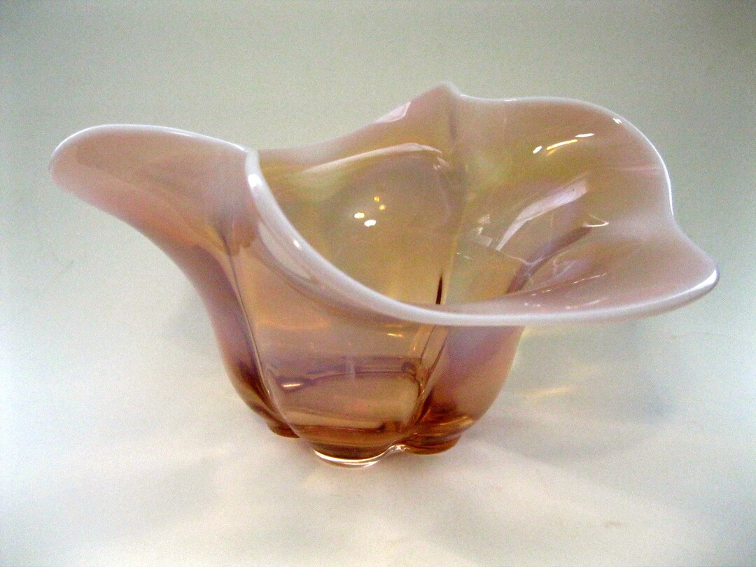 Duncan Miller Canterbury Opalescent Pink Glass Bowl 1940's Etsy
