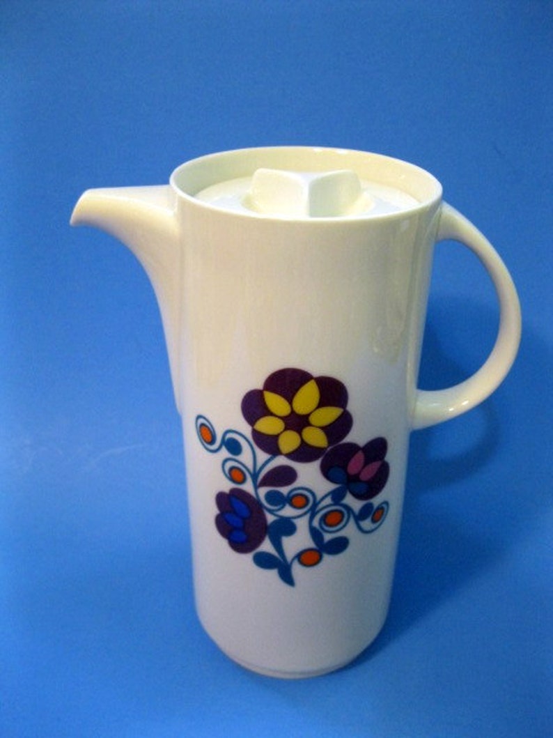 Thomas of Germany Coffee Pot Mid Century 1959 Hans-Theo Bauman Design,Flowers