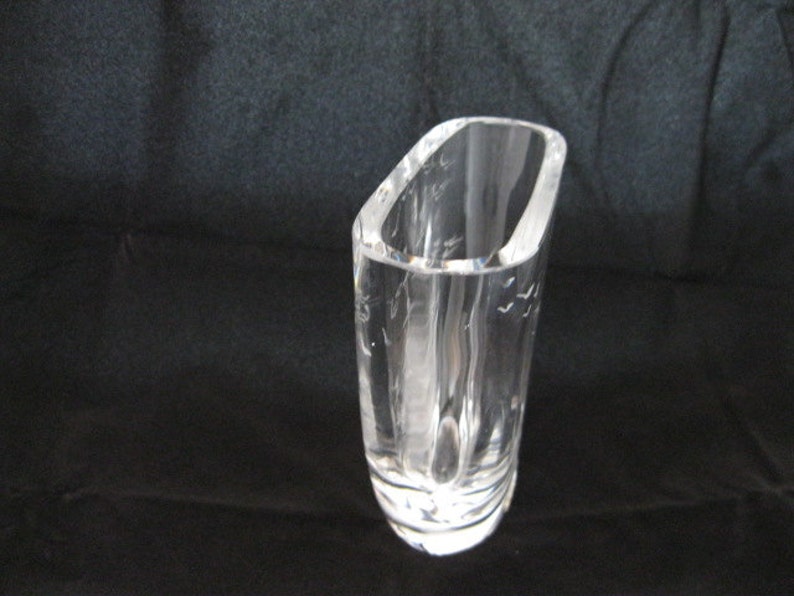 Kjellander Swedish Crystal Oval Vase With Engraved, Highly Detailed