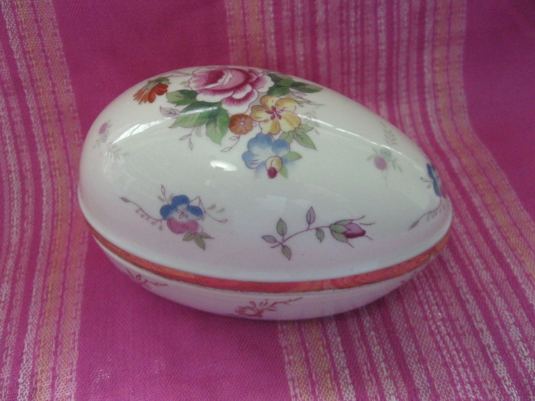 Floral, Gold Trim Ceramic Egg Box, Made in Japan Etsy