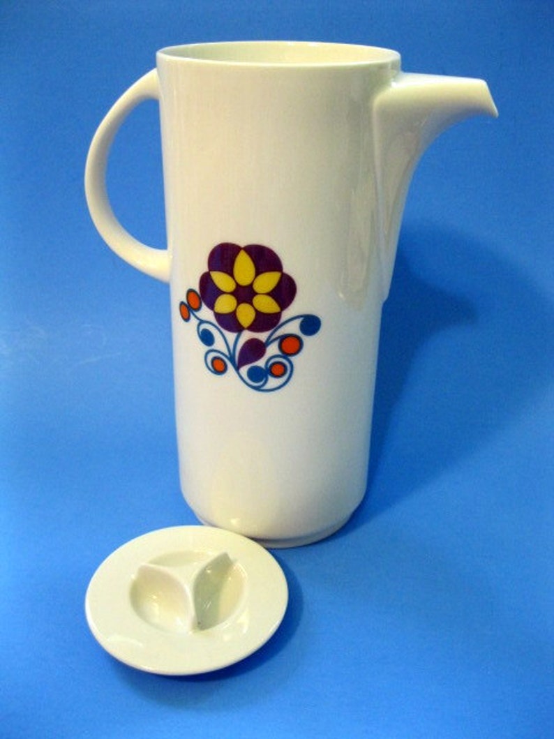 Thomas of Germany Coffee Pot Mid Century 1959 Hans-Theo Bauman Design,Flowers