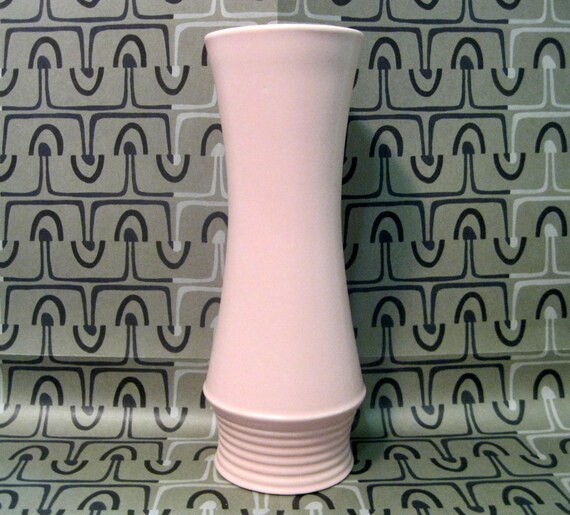 Hyalyn Tall Pale Pink Cylinder Vase Mid Century Etsy