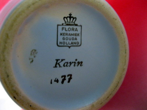 Flora Keramiek Gouda Holland Vase, Floral Decor, Gold Trim - Etsy