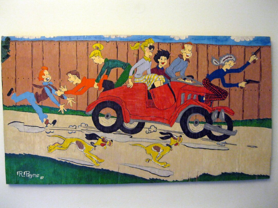 Hand-painted Cartoon Plywood Art, R. Payne 1987, Archie Style - Etsy