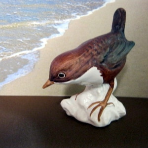 Water Dipper Figurine, Bird, Goebel, Porcelain, West Germany, Wasser Amsel