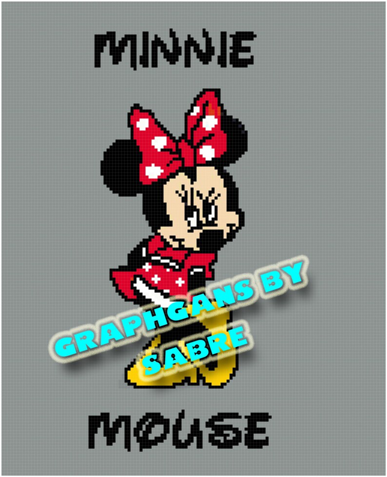 Minnie Mouse Crochet Graph Afghan Pattern Etsy
