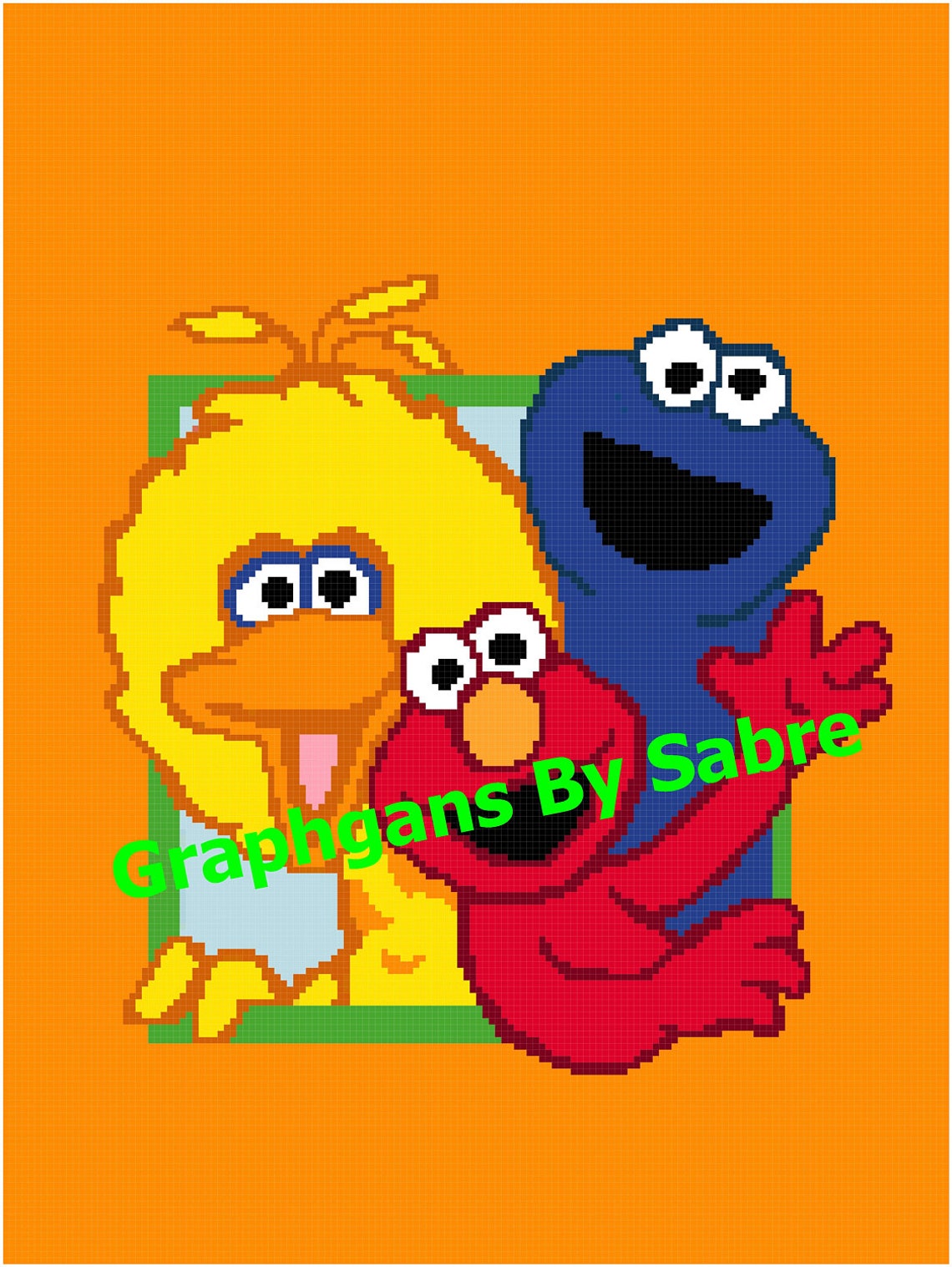 Big Bird and Friends Crochet Afghan Graph Etsy