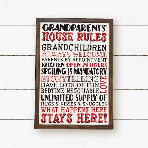 Grandparents House Rules Typography Art A4 Print Poster Photo Wall Decor Funny 3