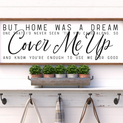 Cover Me up Lyrics Sign Master Bedroom Sign Bedroom Wall Etsy