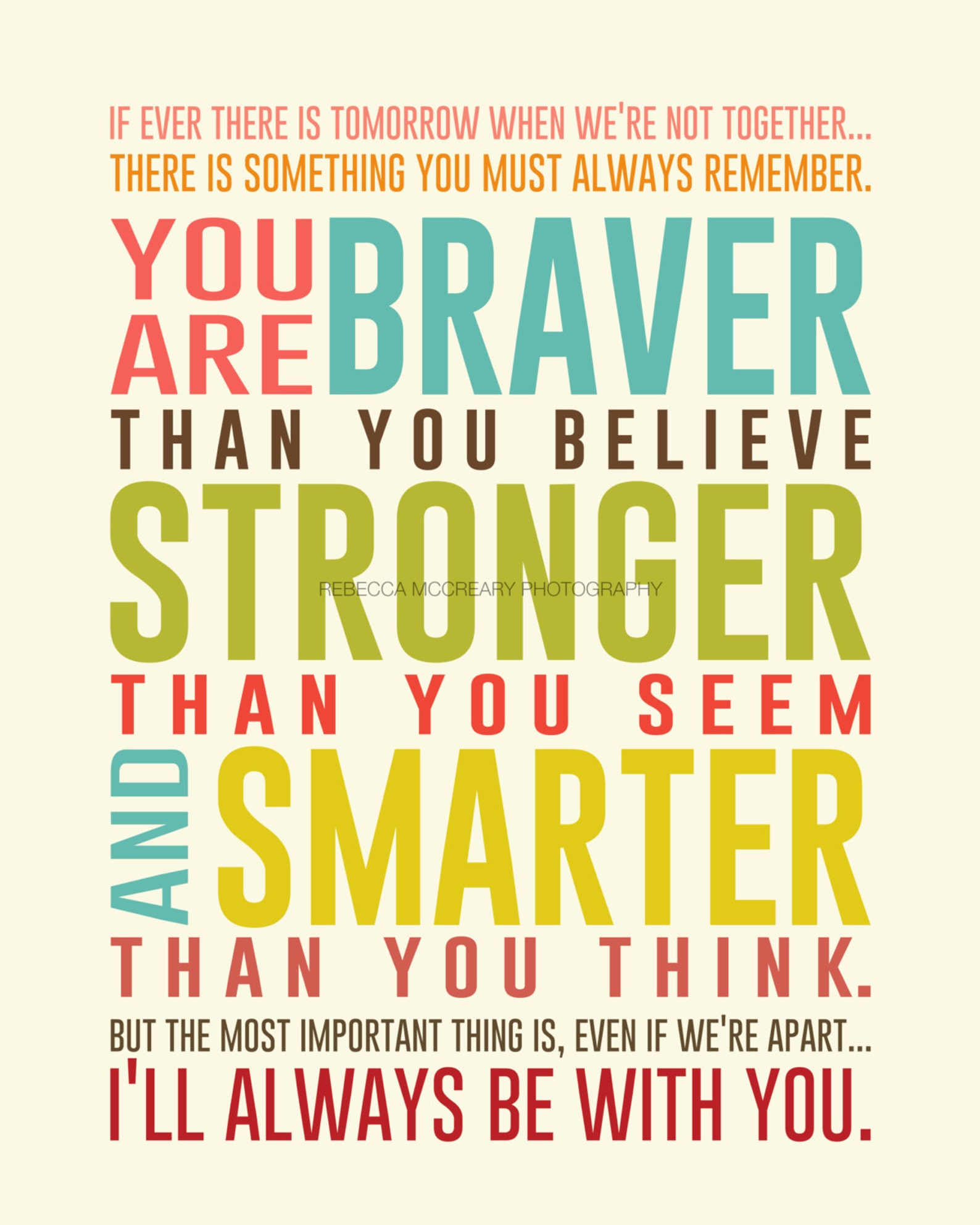 Typography Print You Are Brave Poster AA Milne Quote Winnie Etsy