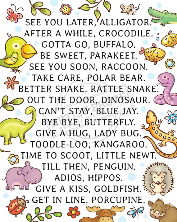 See You Later Alligator Poster Print Kids Room Wall Art Etsy See You Later Alligator Poster Print Kids Room Wall Art Etsy