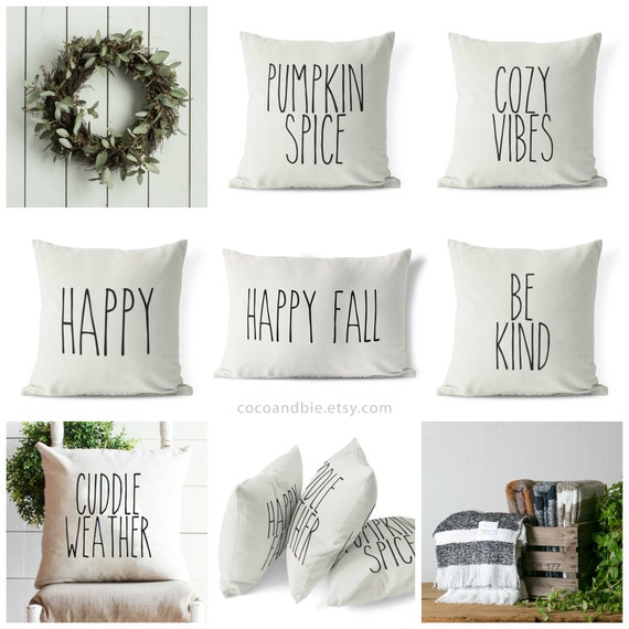 Autumn Collection Fall Throw Pillows Fall Decor Happy Fall Etsy
