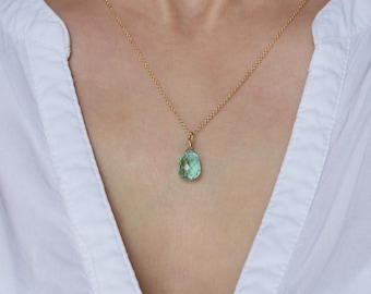 Mint Green Necklace | Green Amethyst Necklace | Green Sage necklace | Blue Mint Necklace | Elegant gift for her | Gift for wife | "La Mer"