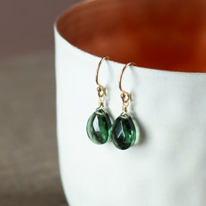 Hanging earrings with stones dark green, forest green earrings, autumn hanging earrings, drop earrings, green gemstone earrings, gift woman