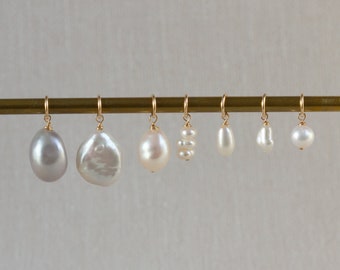 Pendentifs en perles pour colliers, cintres pour boucles d'oreilles créoles, pendentifs chaîne avec perles, pendentifs avec perles Keshi, pendentifs en perles baroques, cadeau pour femme