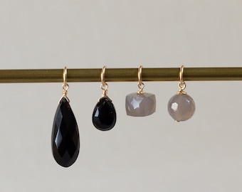 Gemstone pendants for necklaces, black pendants for bracelets, gold chain pendants, small pendants with stones, pendants for hoop earrings