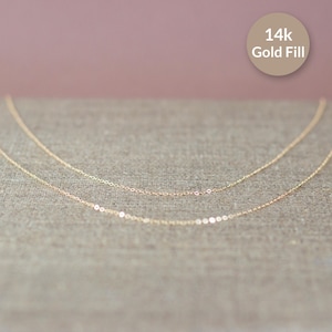 Necklace without pendant: 14k Gold Filled chain 38, 41, 46, 51, 61 cm