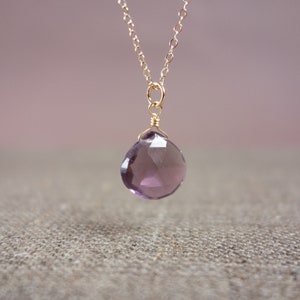 elegant purple gemstone necklace | Quarz necklace | stone pendant necklace | minimalist gemstone necklace | gift for mama | &quot;Violet&quot;