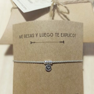 Valentinstag handgemachtes Armband , Nachricht Karte Paar , Geschenk Freundin , Geschenk für Sie , Herz Armband Liebe , Verliebte Geschenk handgemacht ,