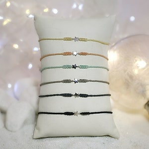 Bracciale sorella regalo - Bracciale amicizia regalo - Messaggio regalo migliore amica - Bracciale stella in argento macramè - Filo braccialetto con ciondoli - Frase