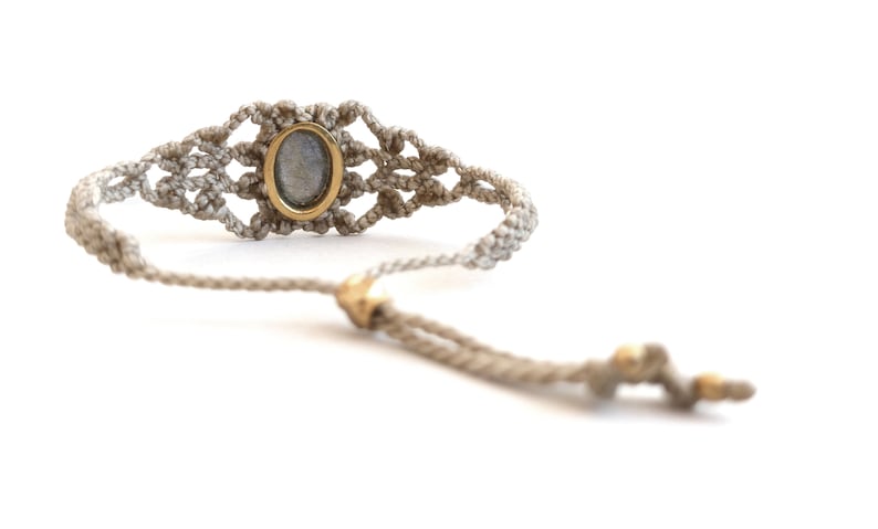 Boho Macrame Stone Bracelet Labradorite Bracelet Spiritual Jewelry for Woman image 4