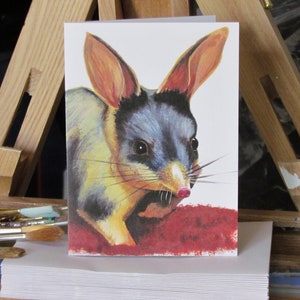 Bilby wenskaart portret Australische dieren in het wild schattig dier woestijn bandicoot bedreigde diersoorten schilderij