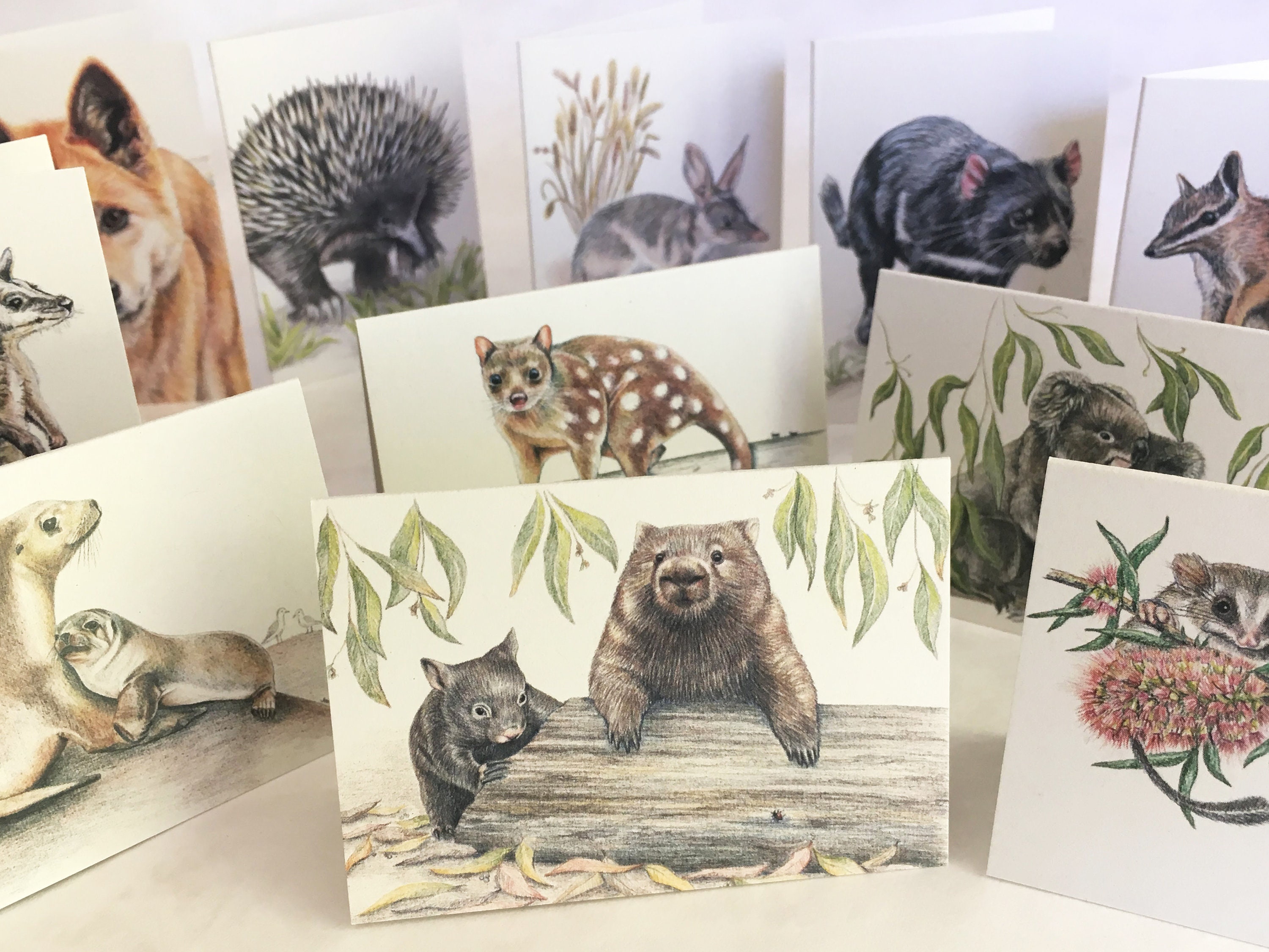 Mini Gift Cards Set of 12 Individual Cards Australian Etsy Australia