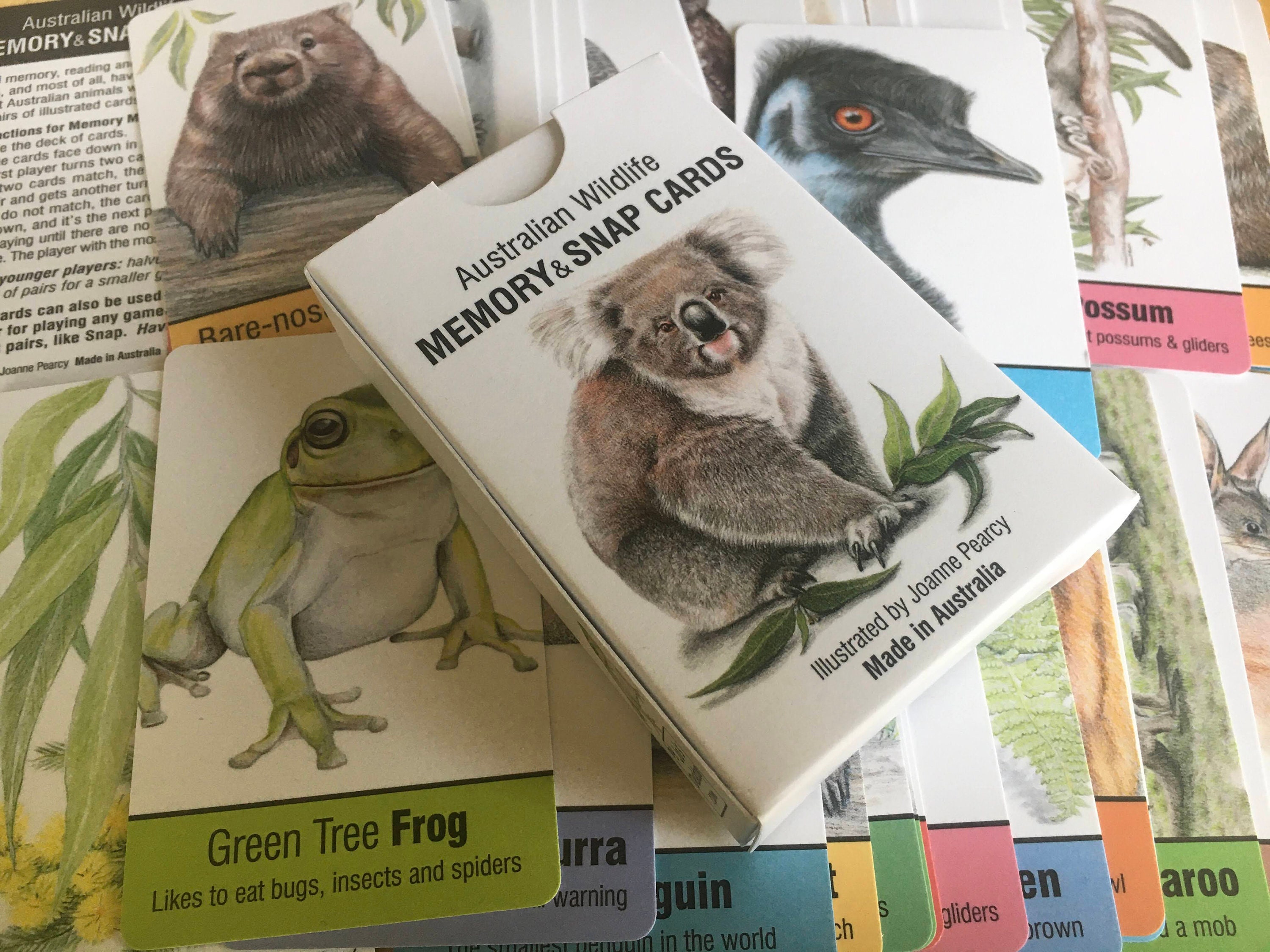 Memory & Snap Cards Australian Wildlife Set of 40 20 | Etsy