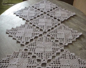 Ecru Lace Rhombus Doily Cover Coaster Handmade crochet