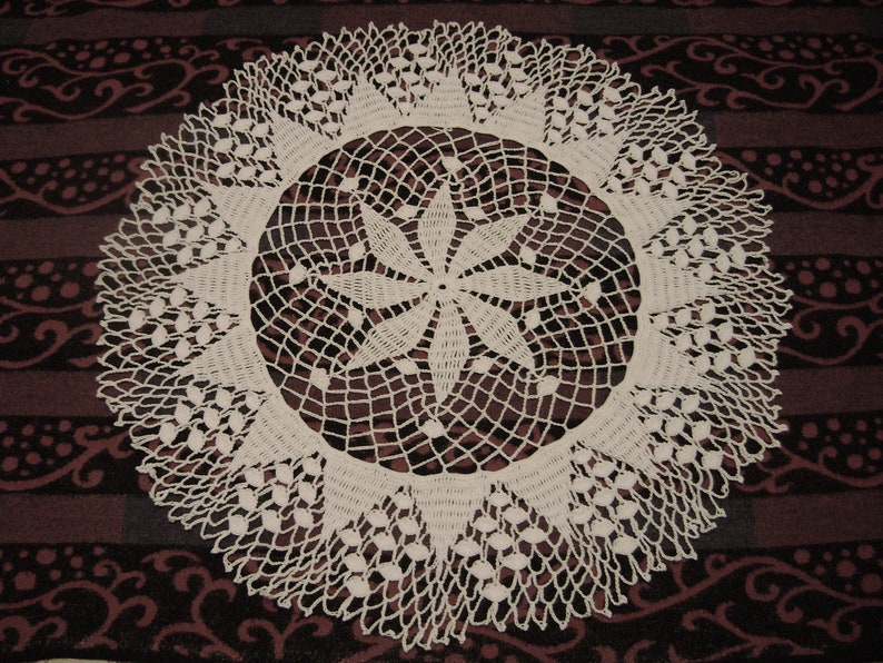 White table placemat centerpiece tablecloth large coaster handmade crochet image 1