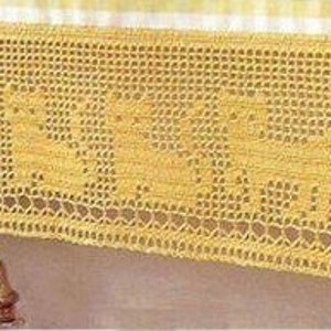 Lace kittens yellow drapery doily crochet