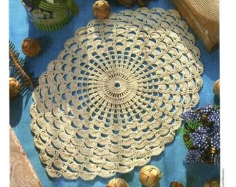 Ecru white lace oval doily home decor crochet