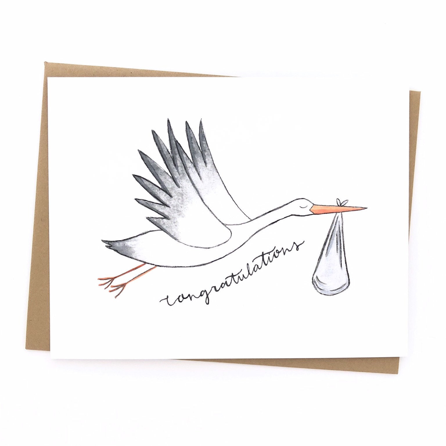 Storch Herzlichen Glückwunsch Baby-Karte | Etsy