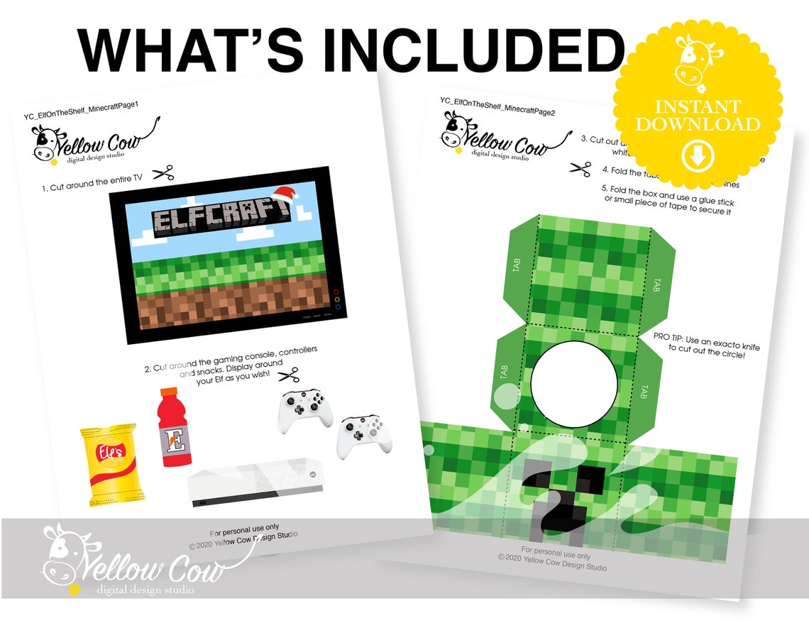 Elf Shelf Printable Minecraft Blocks Elf Shelf Printable Minecraft Blocks