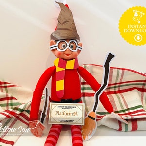 Printable Wizard Elf Props,Easy DIY Elf Magic,Sorting Hat & Scarf Elf,Kids Elf Accessories,Instant Download Elf Scene,Elf Mischief Props
